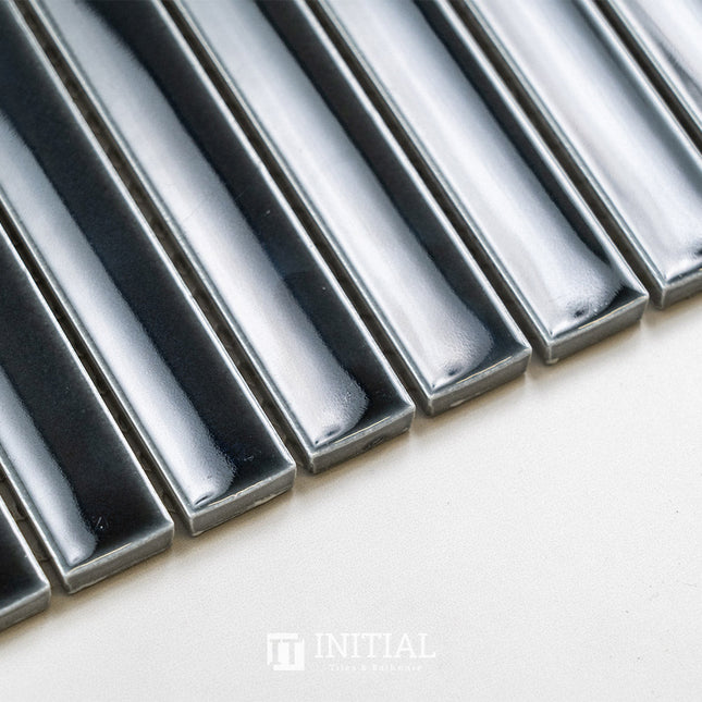 Feature Mosaic Kitkat Brookvale Concave Surface Gloss Dark Navy 296X298 ,