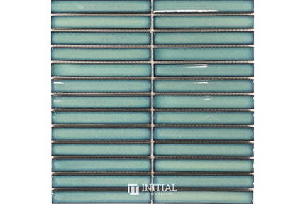 Feature Mosaic Kitkat Brookvale Speckled Concave Surface Gloss Antique Medium Green 296X298 ,