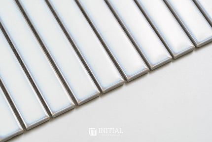 Feature Mosaic Kitkat Fairlight Straightbone Gloss Antique White 296X300 ,