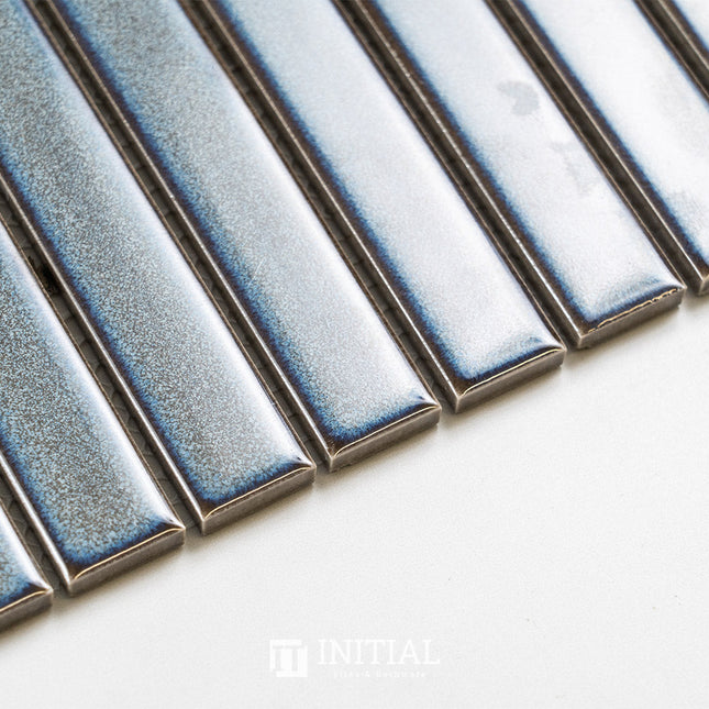 Feature Mosaic Kitkat Fairlight Straightbone Gloss Mottled Grey 296X300 ,