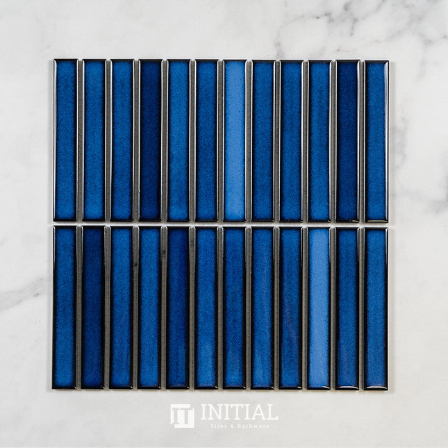 Feature Mosaic Kitkat Fairlight Straightbone Gloss Shadow Blue 296X300 ,