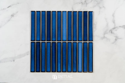 Feature Mosaic Kitkat Fairlight Straightbone Gloss Shadow Blue 296X300 ,