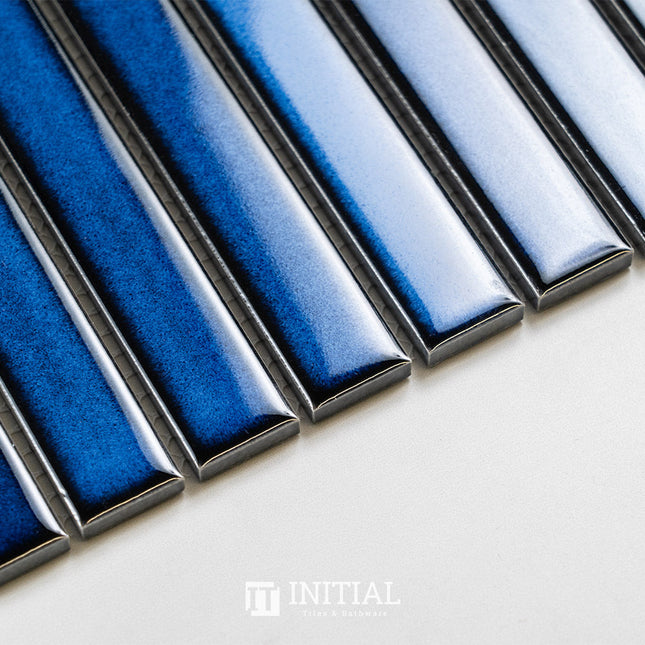 Feature Mosaic Kitkat Fairlight Straightbone Gloss Shadow Blue 296X300 ,