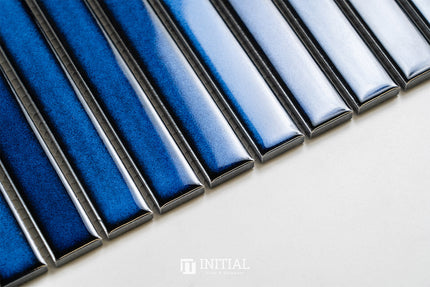 Feature Mosaic Kitkat Fairlight Straightbone Gloss Shadow Blue 296X300 ,