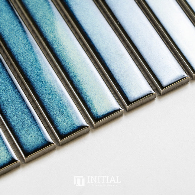 Feature Mosaic Kitkat Fairlight Straightbone Gloss Shadow Dark Green 296X300 ,