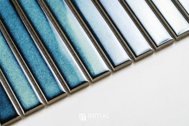 Feature Mosaic Kitkat Fairlight Straightbone Gloss Shadow Dark Green 296X300 ,
