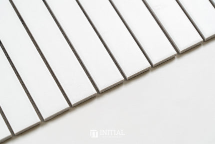 Feature Mosaic Kitkat Fairlight Straightbone Matt White 296X300 ,