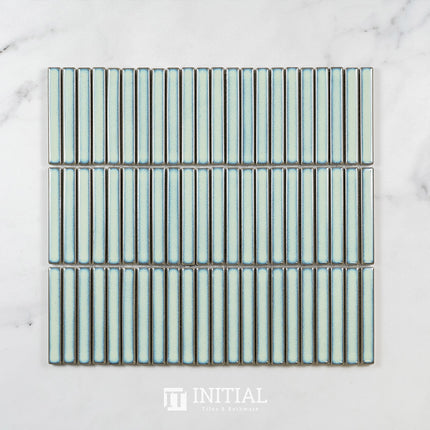 Feature Mosaic Kitkat Fairlight Straightbone Gloss Antique Green 282X308 ,