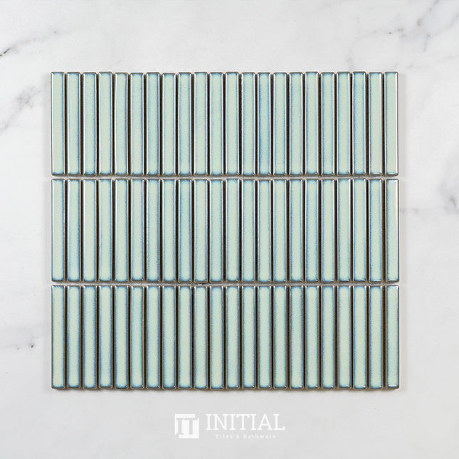 Feature Mosaic Kitkat Fairlight Straightbone Gloss Antique Green 282X308 ,
