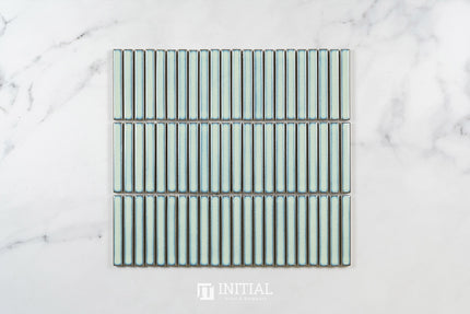 Feature Mosaic Kitkat Fairlight Straightbone Gloss Antique Green 282X308 ,