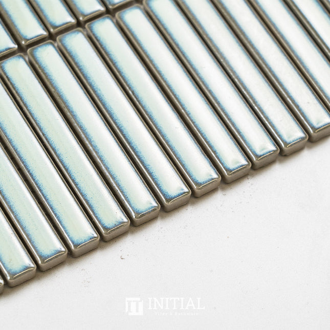 Feature Mosaic Kitkat Fairlight Straightbone Gloss Antique Green 282X308 ,