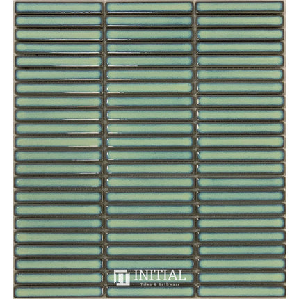Feature Mosaic Kitkat Fairlight Straightbone Gloss Antique Green 282X308 ,