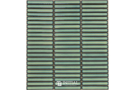 Feature Mosaic Kitkat Fairlight Straightbone Gloss Antique Green 282X308 ,
