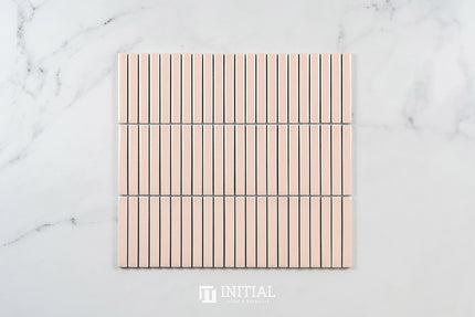 Feature Mosaic Kitkat Fairlight Straightbone Gloss Antique Pale Pink 282X308 ,