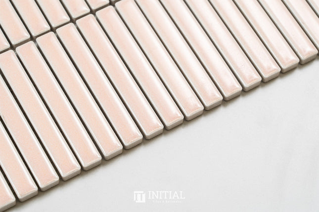 Feature Mosaic Kitkat Fairlight Straightbone Gloss Antique Pale Pink 282X308 ,