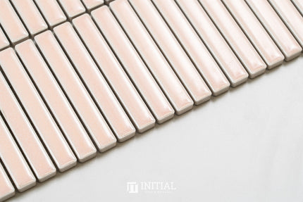Feature Mosaic Kitkat Fairlight Straightbone Gloss Antique Pale Pink 282X308 ,