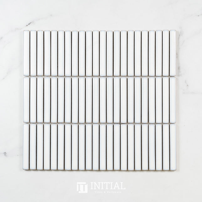 Feature Mosaic Kitkat Fairlight Straightbone Gloss Antique White 282X308 ,