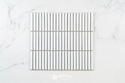 Feature Mosaic Kitkat Fairlight Straightbone Gloss Antique White 282X308 ,