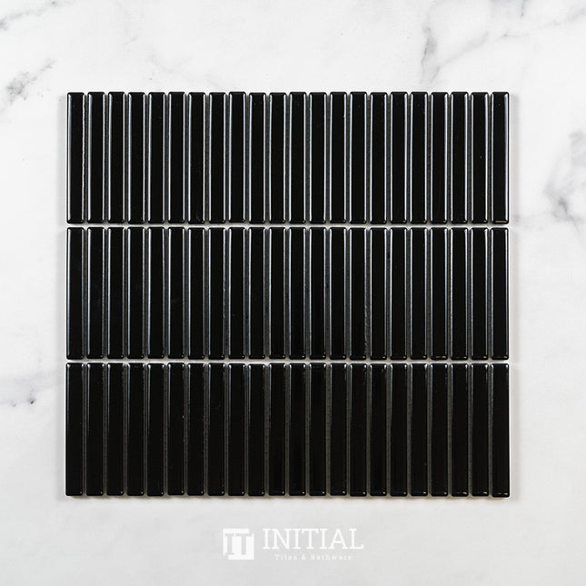 Feature Mosaic Kitkat Fairlight Straightbone Gloss Black 282X308 ,