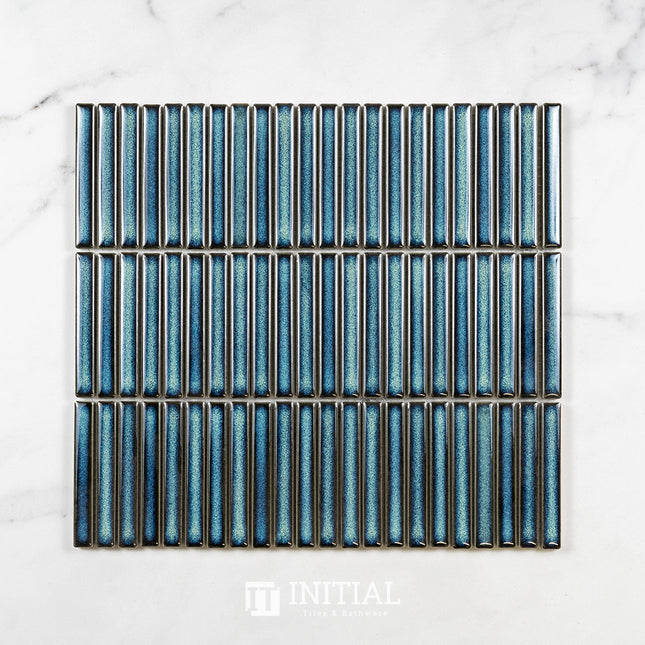 Feature Mosaic Kitkat Fairlight Straightbone Gloss Shadow Dark Green 282X308 ,