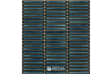 Feature Mosaic Kitkat Fairlight Straightbone Gloss Shadow Dark Green 282X308 ,