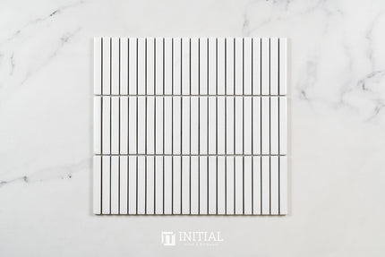 Feature Mosaic Kitkat Fairlight Straightbone Gloss White 282X308 ,