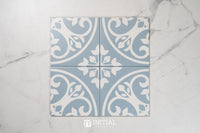Encaustic Pattern Tile Pierre 1 Floral Light Blue Matt 200X200 ,