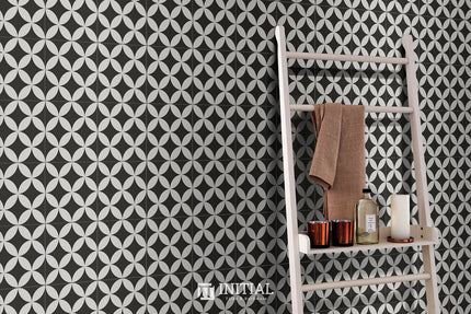 Encaustic Pattern Tile Pierre Great Dane Black Matt 200X200 ,