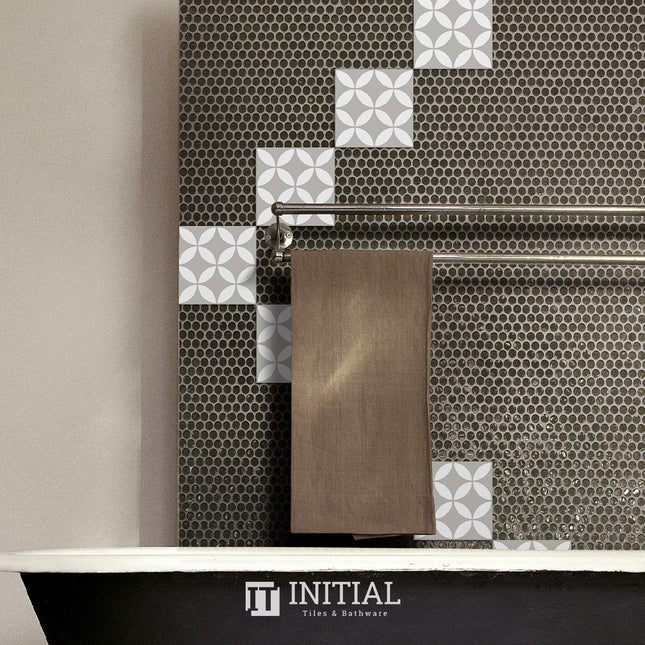 Encaustic Pattern Tile Pierre Great Dane Grey Matt 200X200 ,