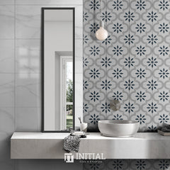 Encaustic Pattern Tile Pierre Lantern White Matt 200X200 ,