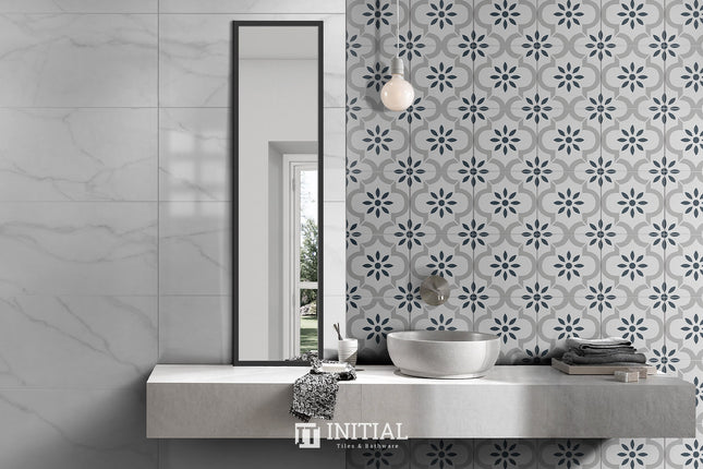 Encaustic Pattern Tile Pierre Lantern White Matt 200X200 ,