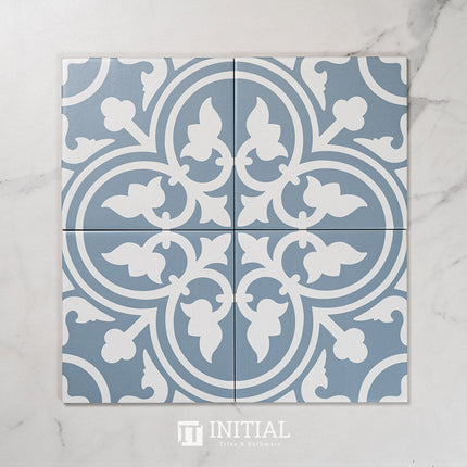 Encaustic Pattern Tile Pierre Shadow Baby Blue Matt 200X200 ,