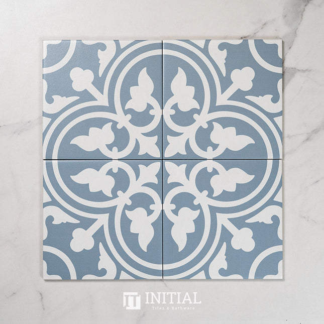 Encaustic Pattern Tile Pierre Shadow Baby Blue Matt 200X200 ,