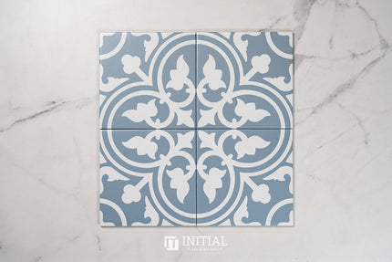 Encaustic Pattern Tile Pierre Shadow Baby Blue Matt 200X200 ,