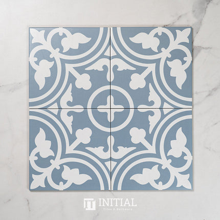 Encaustic Pattern Tile Pierre Shadow Baby Blue Matt 200X200 ,