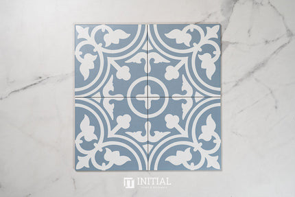Encaustic Pattern Tile Pierre Shadow Baby Blue Matt 200X200 ,