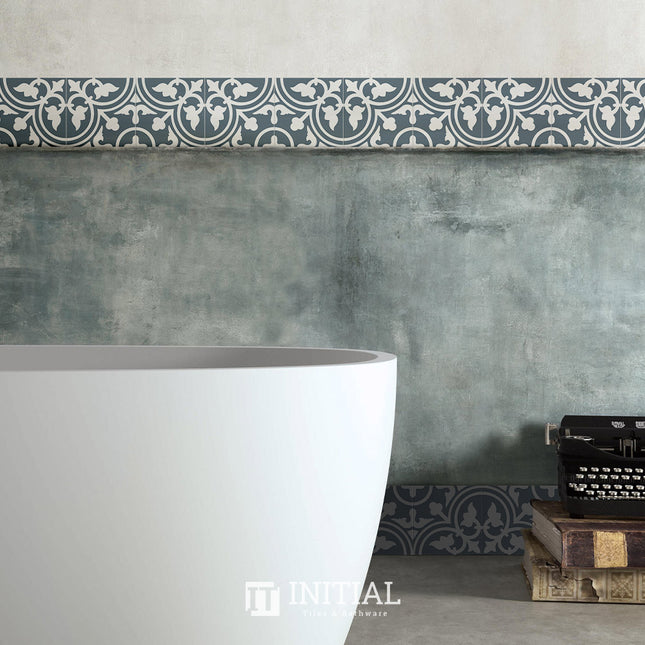 Encaustic Pattern Tile Pierre Shadow Baby Blue Matt 200X200 ,