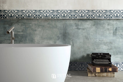 Encaustic Pattern Tile Pierre Shadow Baby Blue Matt 200X200 ,