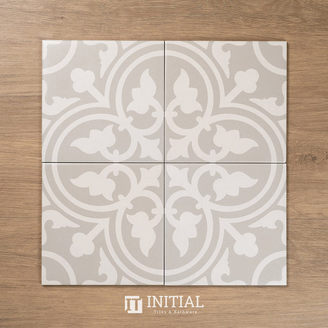 Encaustic Pattern Tile Pierre Shadow Grey Matt 200X200 ,