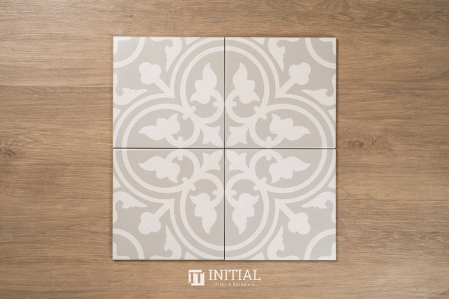 Encaustic Pattern Tile Pierre Shadow Grey Matt 200X200 ,