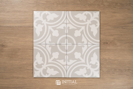 Encaustic Pattern Tile Pierre Shadow Grey Matt 200X200 ,