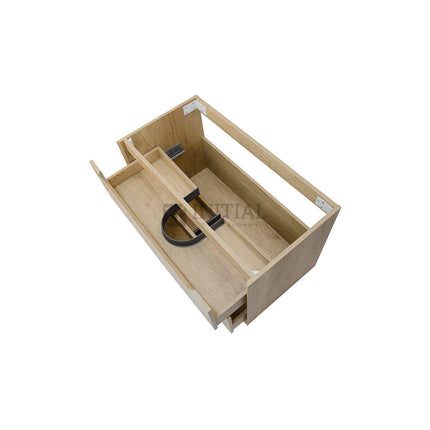 Otti Bruno Series Wall Hung Vanity with 2 Drawers Soft Close Doors Natural Oak 590W X 550H X 460D ,