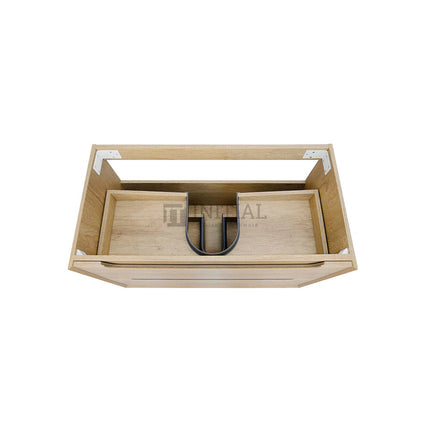 Otti Bruno Series Wall Hung Vanity with 2 Drawers Soft Close Doors Natural Oak 890W X 550H X 460D ,