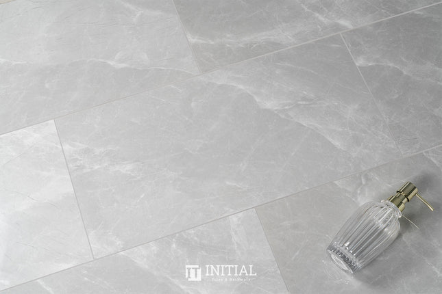 Gris Grey Polished Marble Look Bathroom Floor Tile 300X600 ,