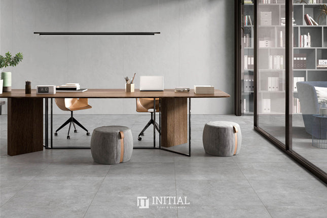 Concrete Look Tile Jordan Stone Silver Matt 600X600 ,