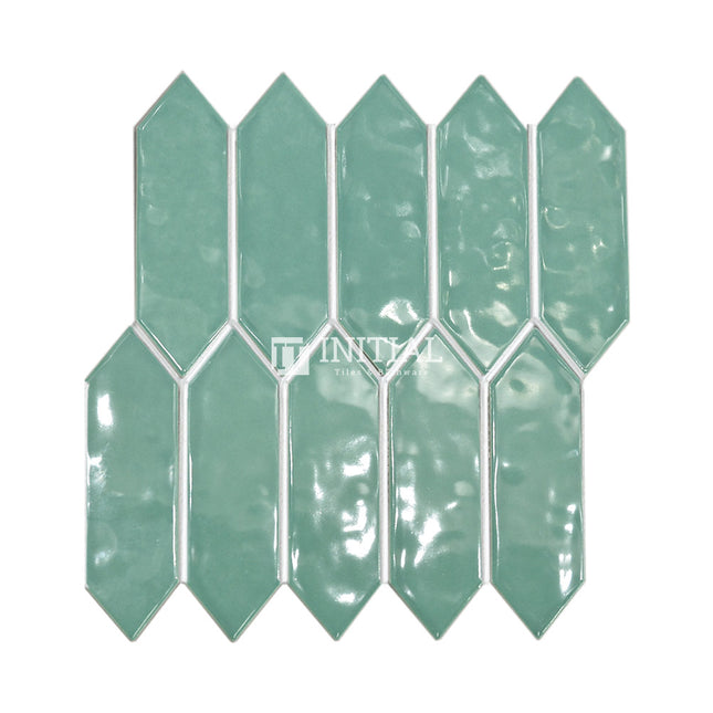 Feature Mosaic Boat Rippled Arrow Mosaic Gloss Emerald 292.5X324 ,
