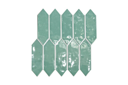 Feature Mosaic Boat Rippled Arrow Mosaic Gloss Emerald 292.5X324 ,