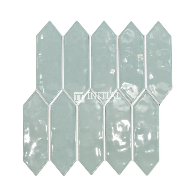 Feature Mosaic Boat Rippled Arrow Mosaic Gloss Pale Green 292.5X324 ,