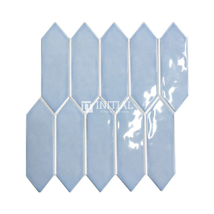 Feature Mosaic Boat Rippled Arrow Mosaic Gloss Sky Blue 292.5X324 ,