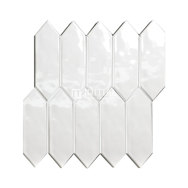 Feature Mosaic Boat Rippled Arrow Mosaic Gloss White 292.5X324 ,